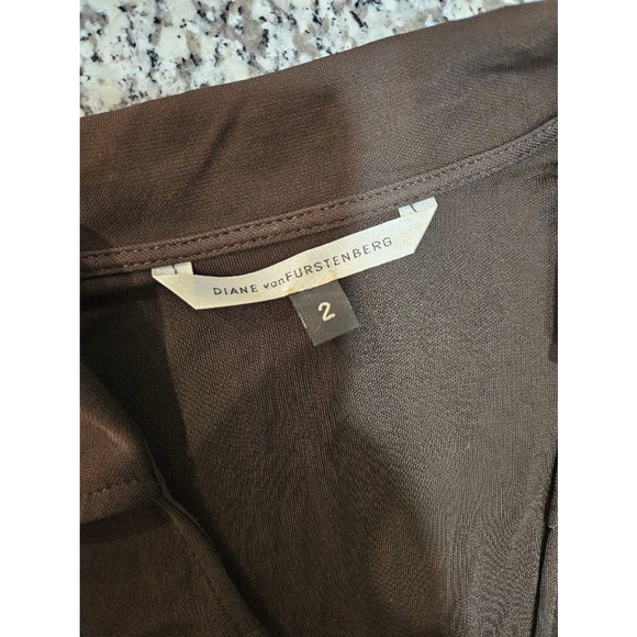 Women's Diane von Furstenberg Samara Wrap Dress Brown Size 2 - Picture 4 of 5